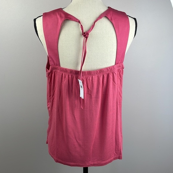 NWT Banana Republic Sleeveless Shirt SZ S Stretchy Double Layer in Front Pink - Picture 6 of 9